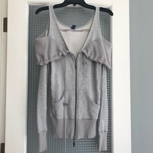 Free People zip up sweatshirt - worn in 2 ways